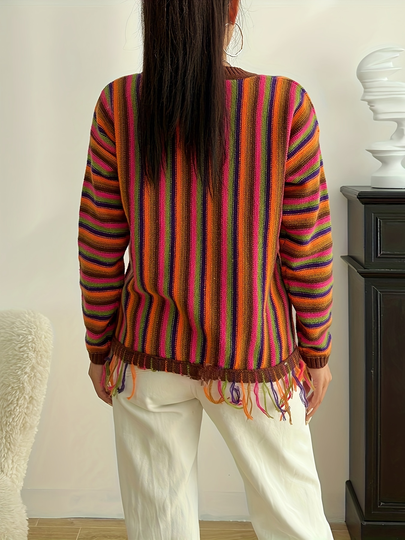 Women's colorful hotsell striped sweater