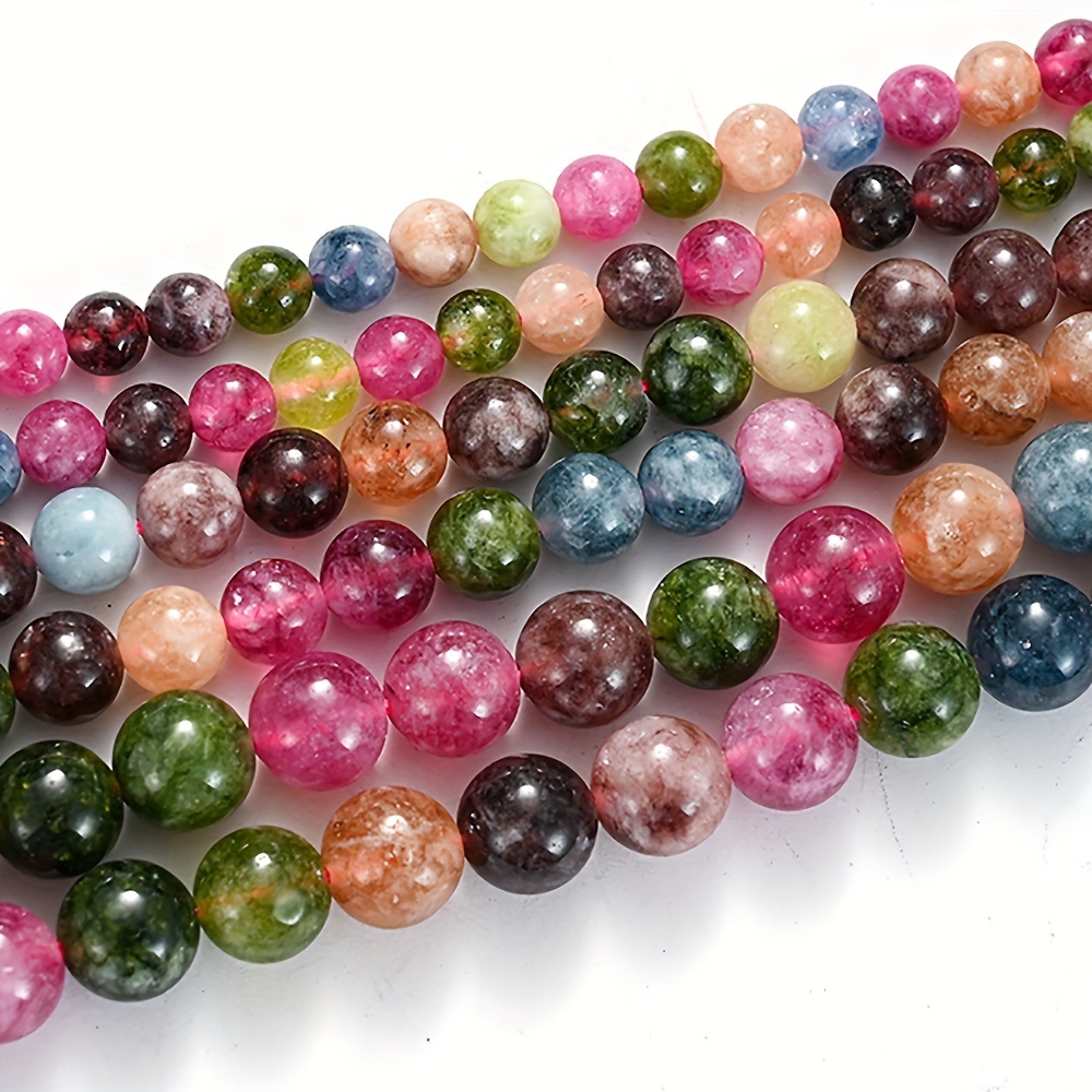 

6/8/10mm Natural Tourmaline Stone Beads Round Loose Spacer Beads For Jewelry Making Diy Bracelet Necklace Accessories