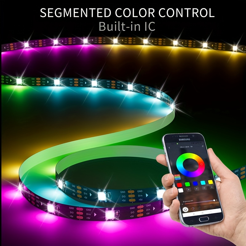 Motion Sensor Rgb Ic Led Strip Lights Addressable Chasing Temu