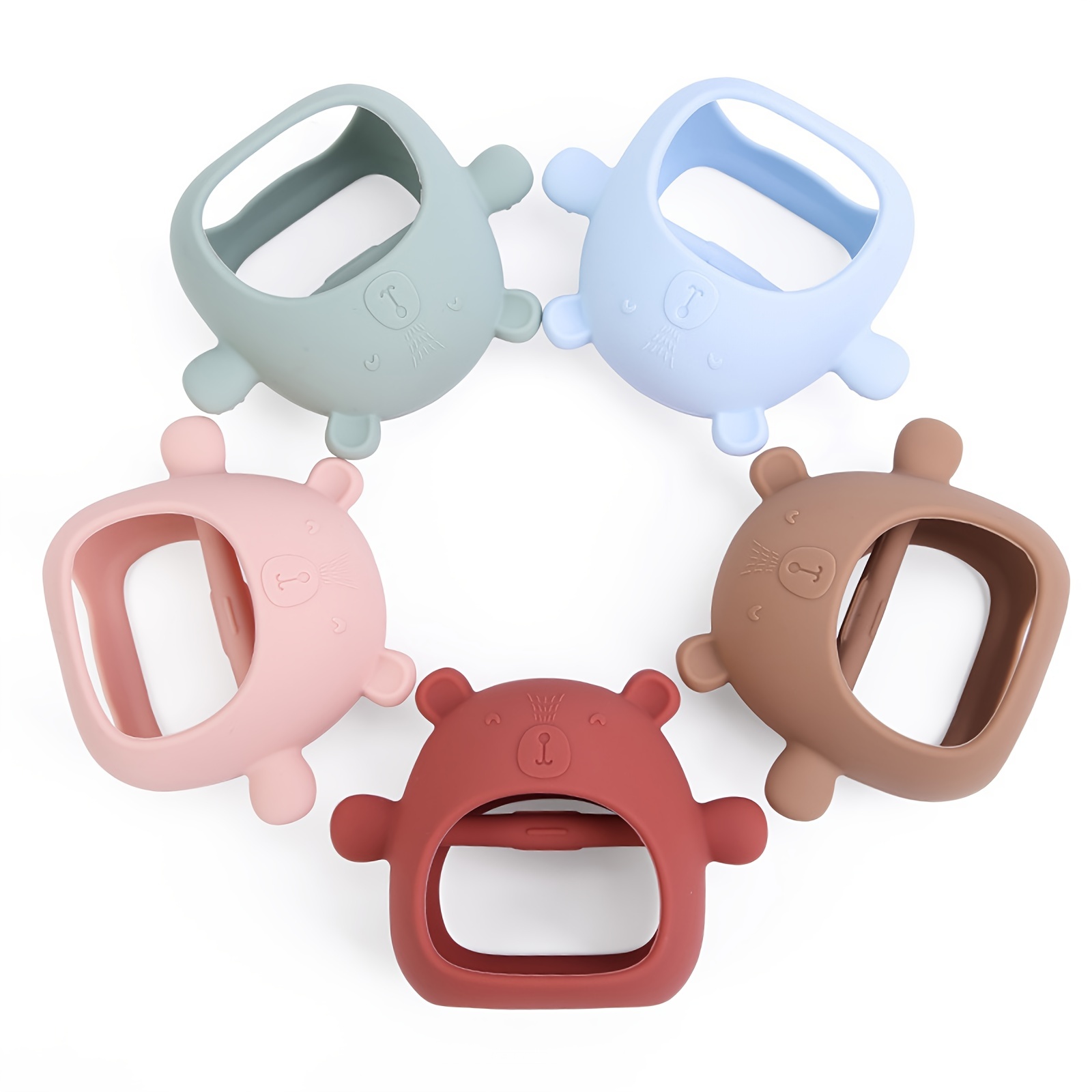 Bear Silicone Baby Teether Toy With Pp Case For Infants 3+ - Temu