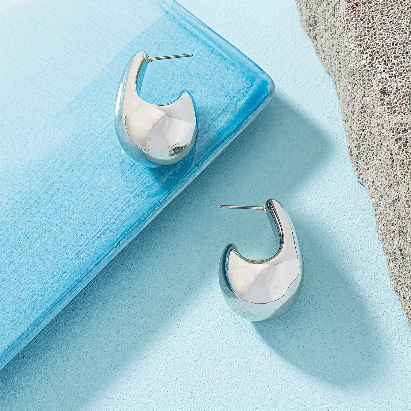 Golden Tone Teardrop Earrings Boho Style