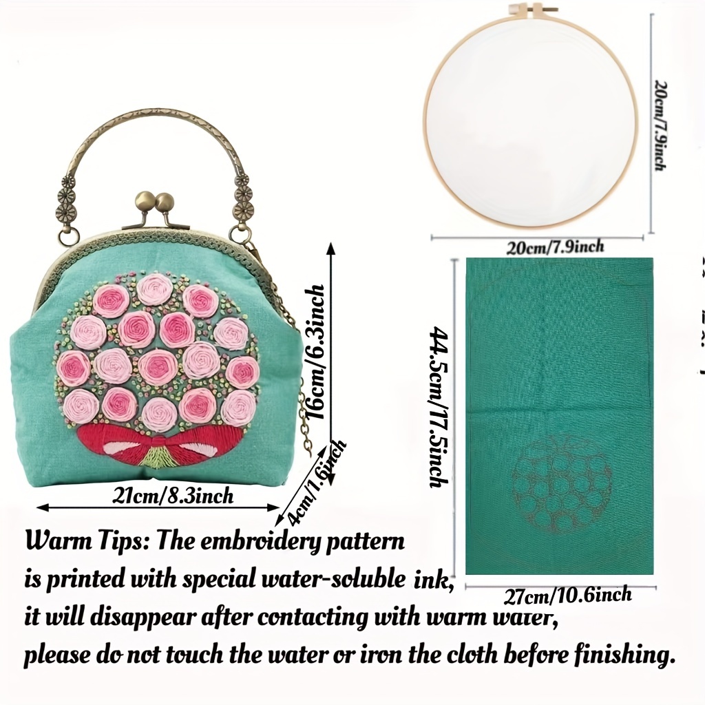 Diy Embroidery Material Bag Beginners Self Embroidering - Temu