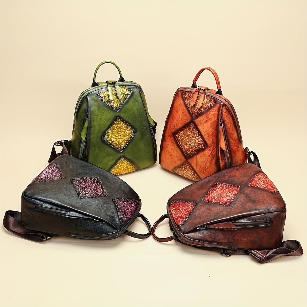 classic womens backpack leather travel featuring a - Temu display picture 1