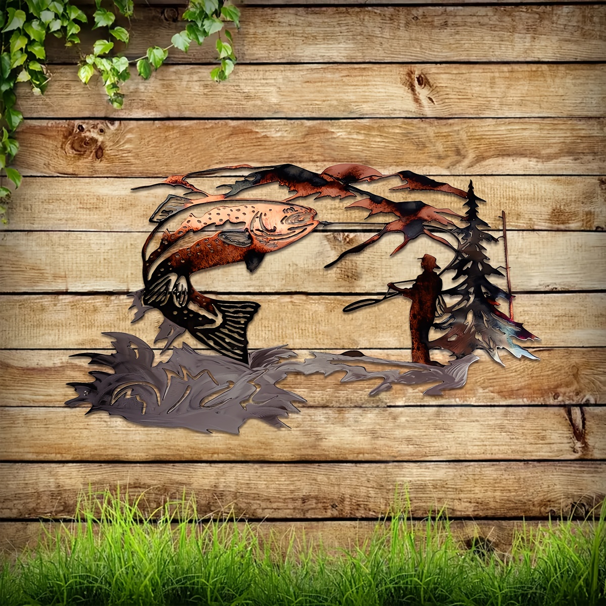 Hot Solo Mallard Hunting & Trout Fishing Scene Metal Wall Art Animal Shape Wall  Decal Vivid Decoration For Home Nds - Wall Stickers - AliExpress
