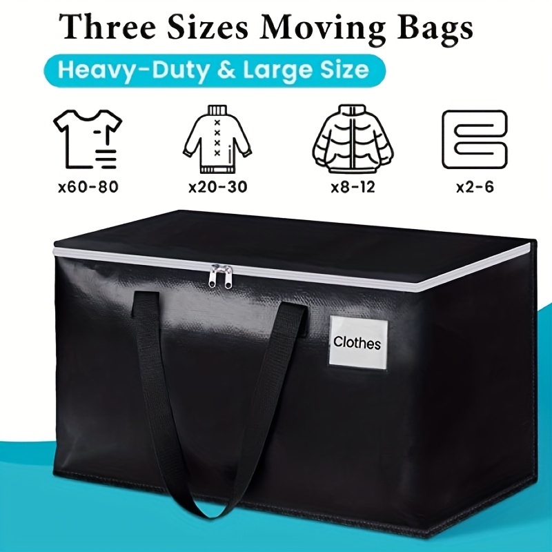 FabSpace Moving Boxes Heavy Duty Moving Bags with Strong Zippers and  Handles Collapsible Moving Supplies, Storage Totes for Packing & Moving  Storing