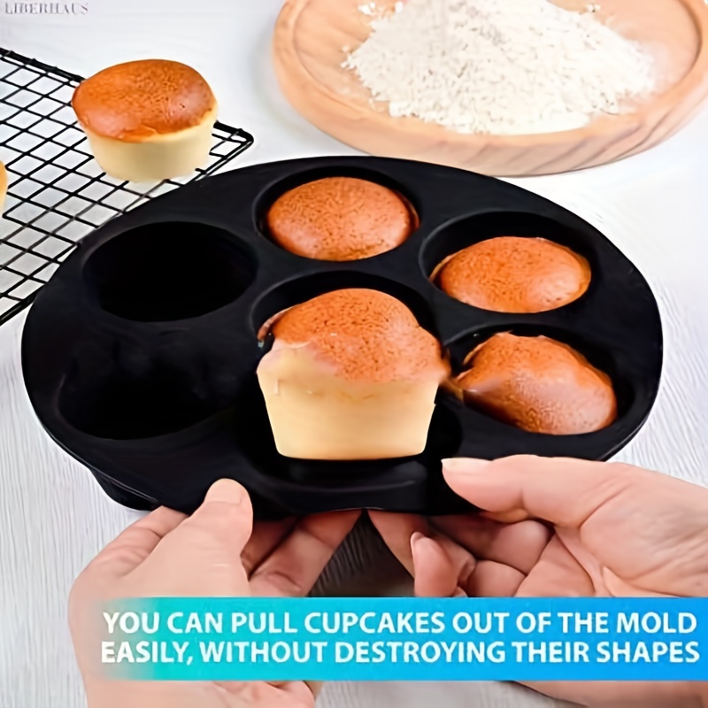  Anaeat Silicone Muffin Pan - 6 Cups Non-Stick Cupcake