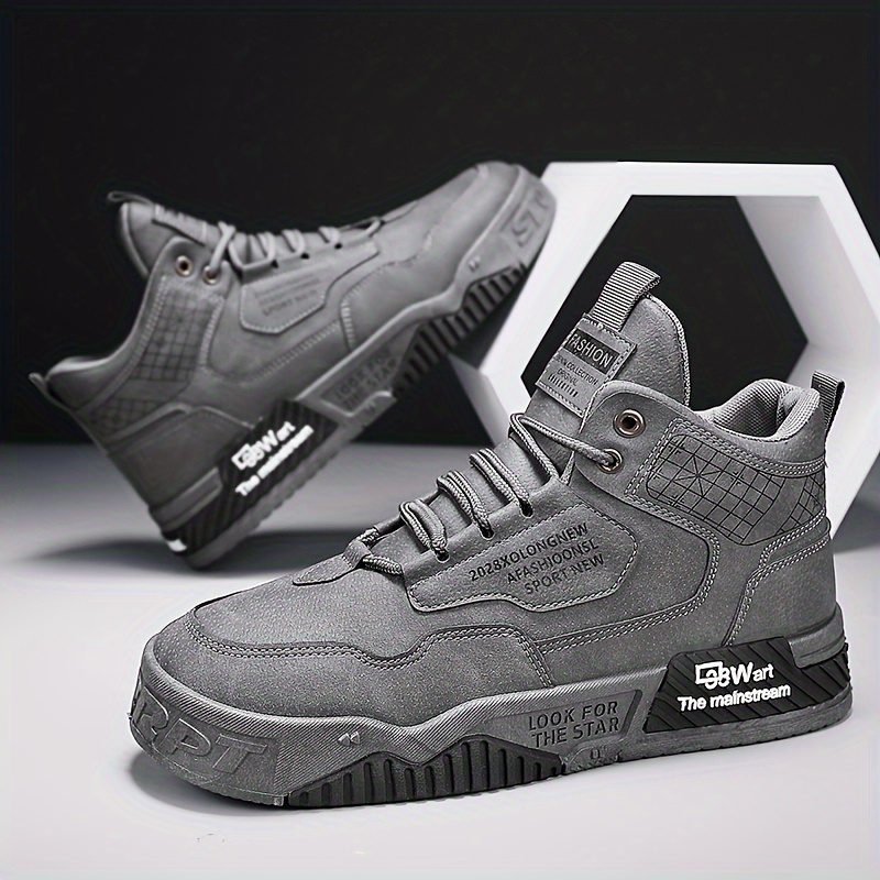 mens high top casual sneakers trendy season outdoor Temu United