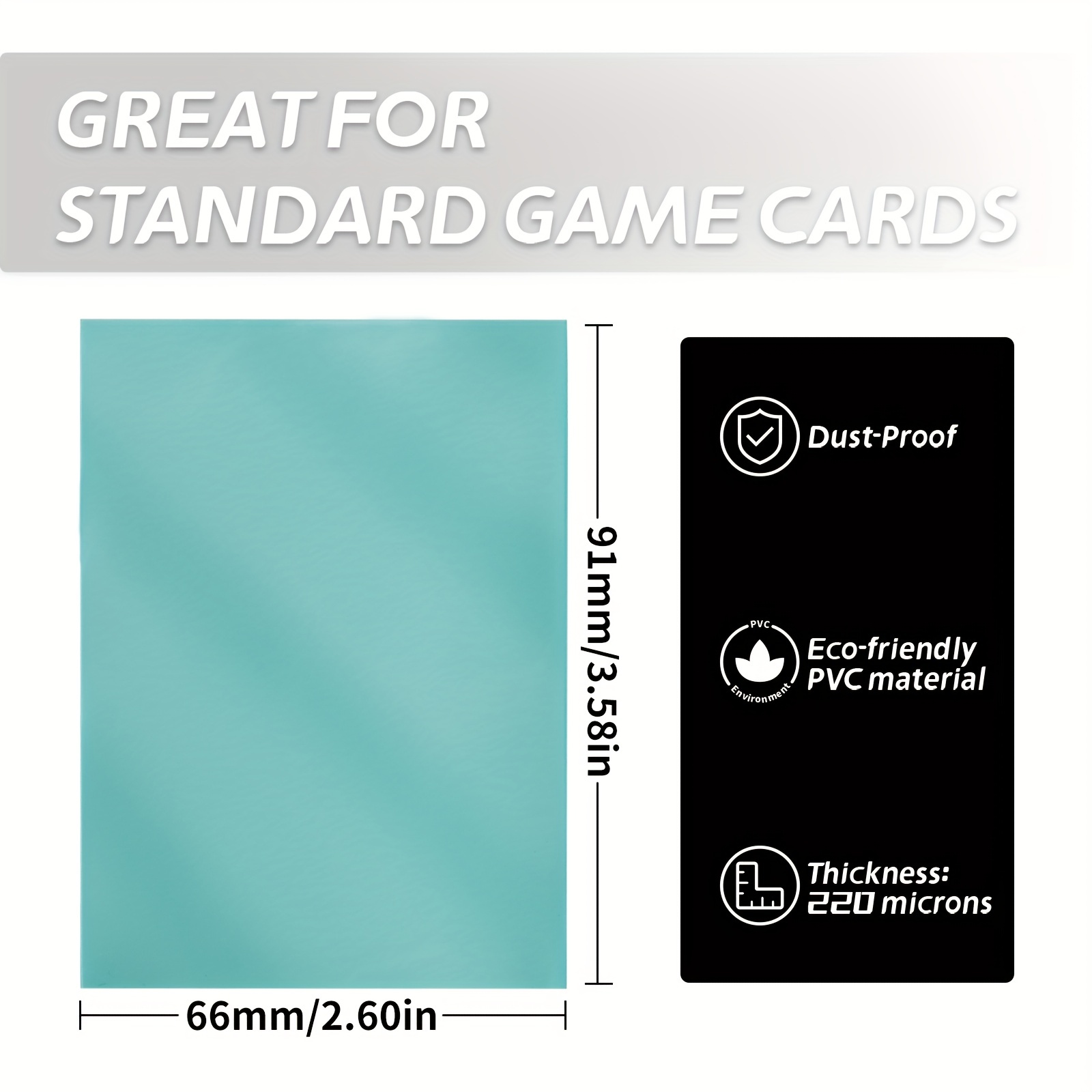  Fundas mate para cartas de tamaño estándar, paquete de 100  fundas de cartas de 2.598 in por 3.583 in, soporte para juegos de cartas de  alta calidad, uso con juegos de