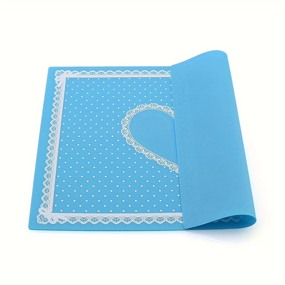 Manicure Silicone Work Space Mat Perfect for Nail Art Stamping, Marbling,  and Practice Lacey Heart Design 