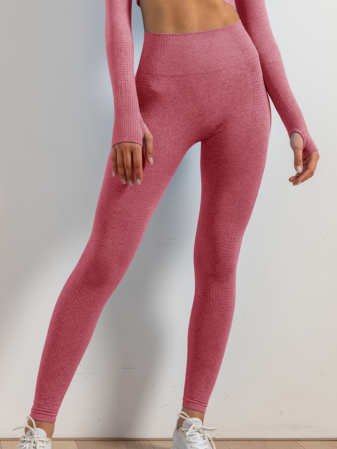 High waisted Ribbed leggings - PINK