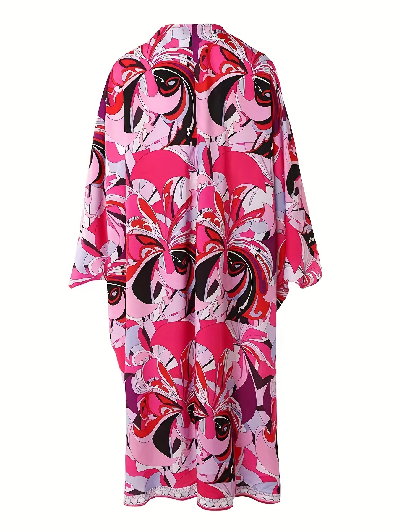 Casual Matching Kimono & Shorts Set Women's Outfit