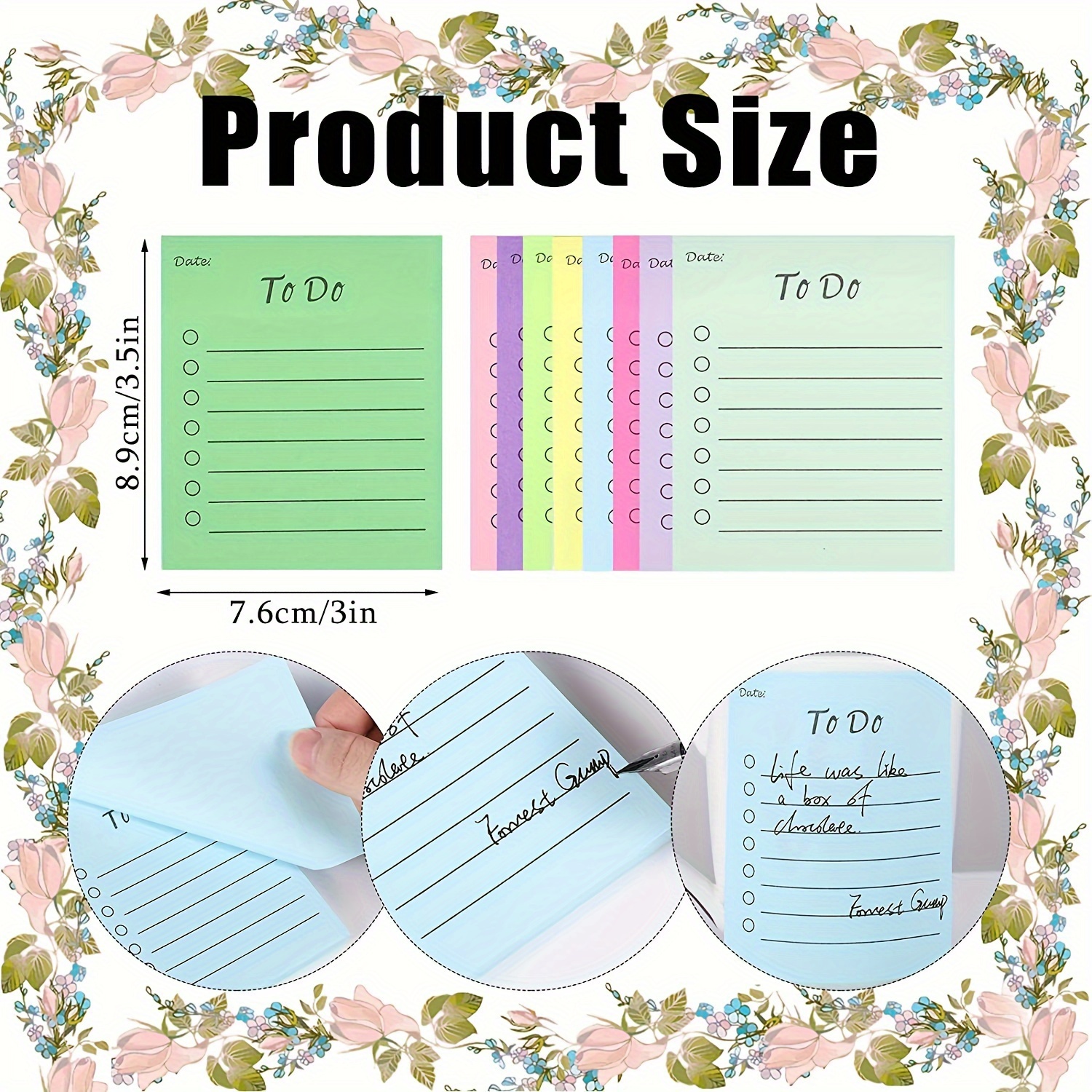 1pc Multicolor Sticky Notes Work Memo Pad Planner Time Management
