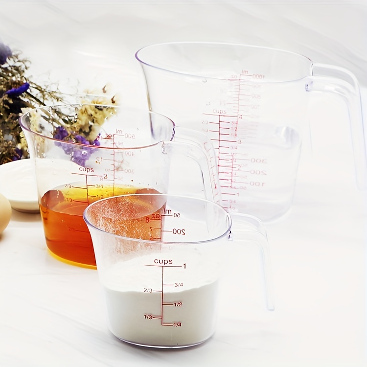 Plastic Measuring Cups, Stackable Plastic Measuring Cup, Bpa Free Clear  Heat-resistant Measuring Jug With Angled Grip And Spout, Liquid Measuring  Cup For Kitchen Use, Household Thickened Graduated Cup, Baking Container,  Kitchen Tools, 