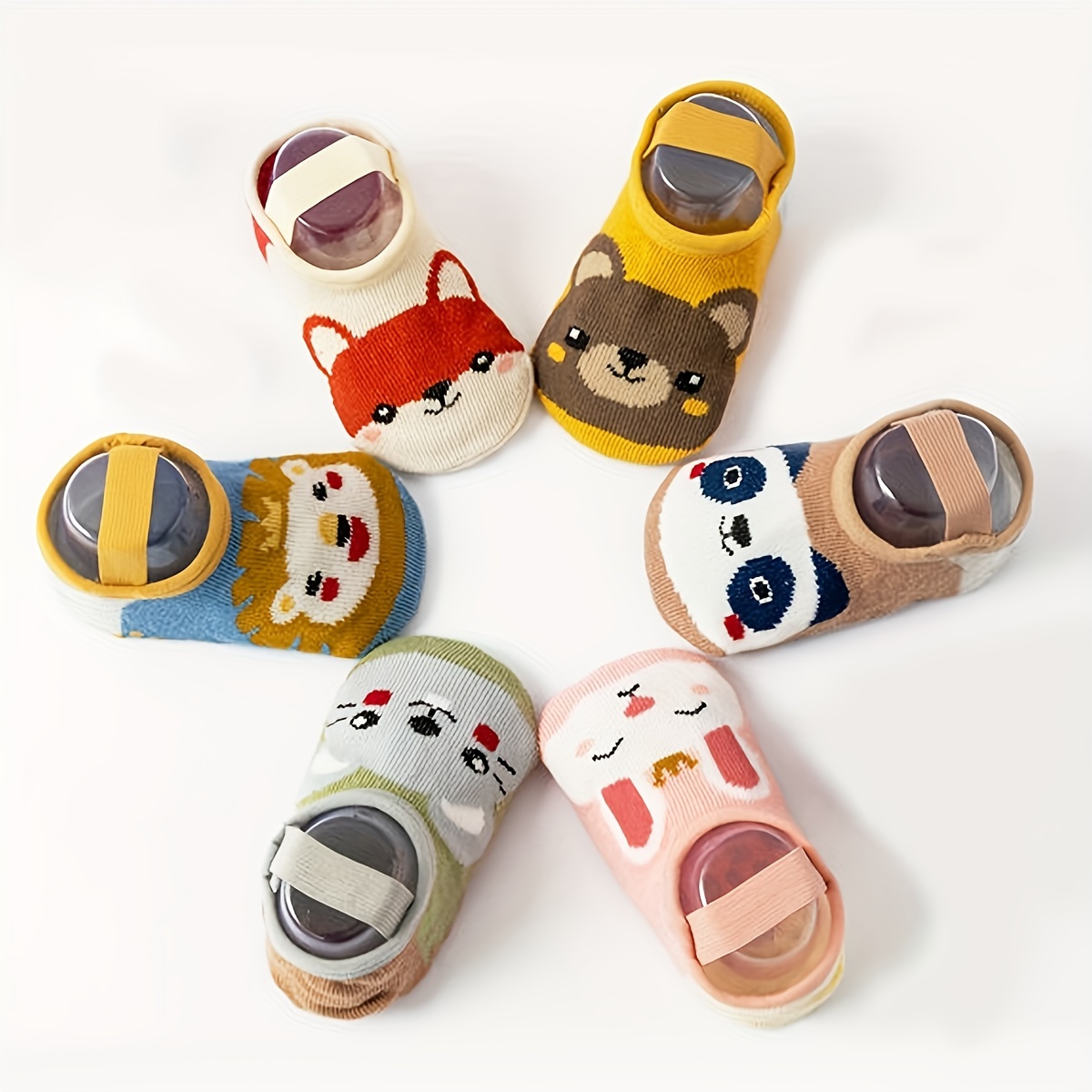 Bébé / tout-petit enfant Motif animal de dessin animé, chaussettes  antidérapantes et cool