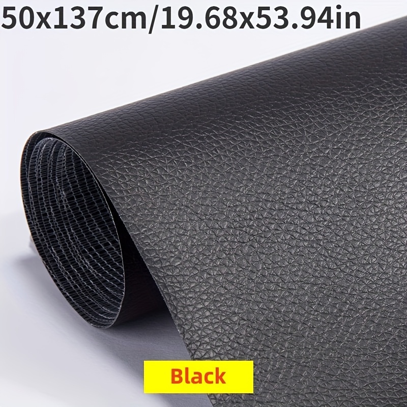 1pc Black 50x137cm Self-adhesive Leather Patch
