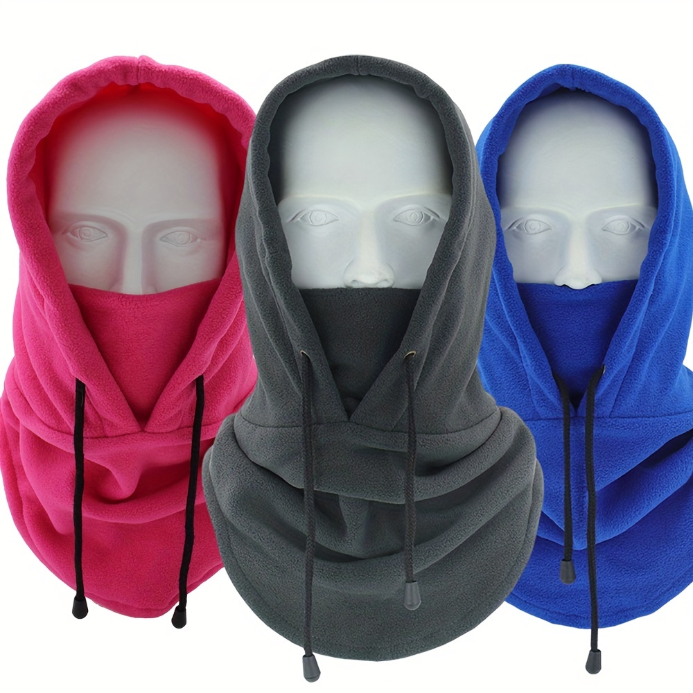Solid Color Fleece Ski Mask Winter Warm Windproof Plush - Temu Canada