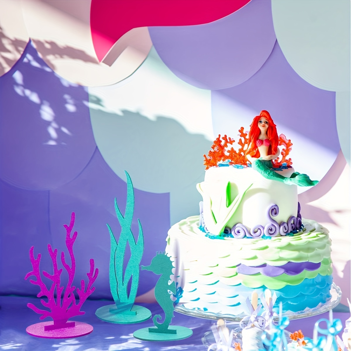 anniversaire pour enfant thème petite sirène Ariel de Disney bleu et corail