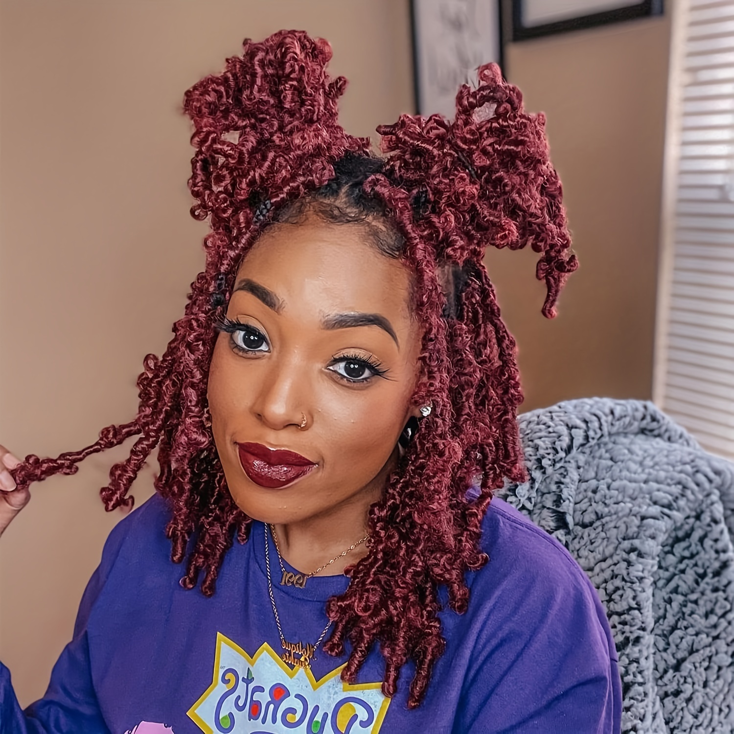 Soft Locs Burgundy Red Faux Locs Crochet Hair 30 Inch 7 Packs Long Crochet  Locs Goddess Locs Natural Synthetic Pre looped Crochet Braids For Butterfly