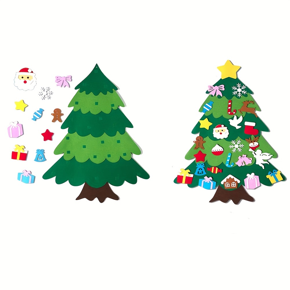 54Pcs DIY Felt Snowman Set Hanging Ornament Christmas Decorations Kit for  Kids