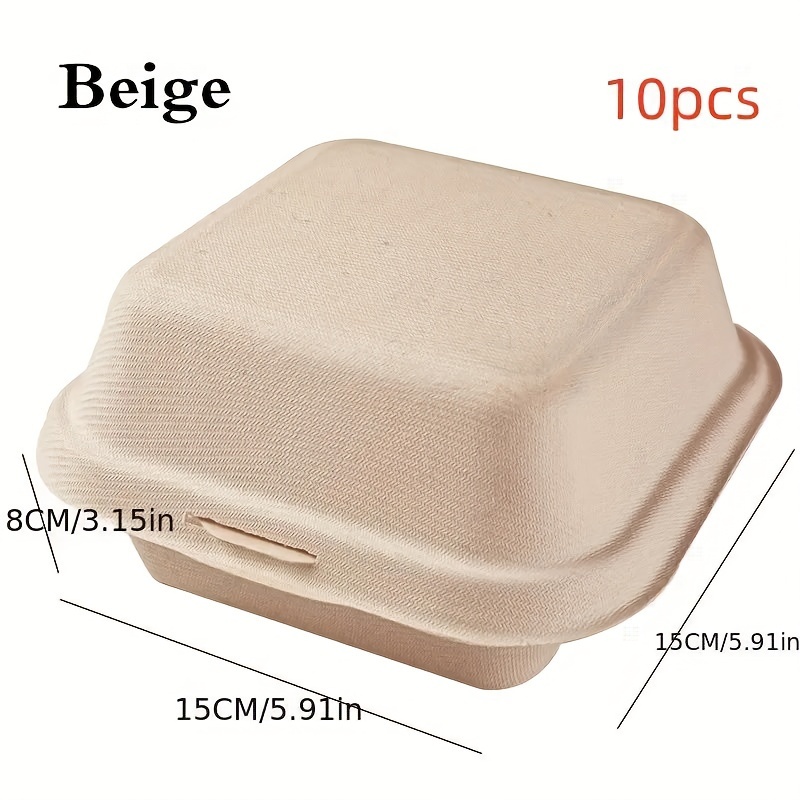 100 Pack] Compostable Take Out Food Containers 6x6 To Go Boxes by