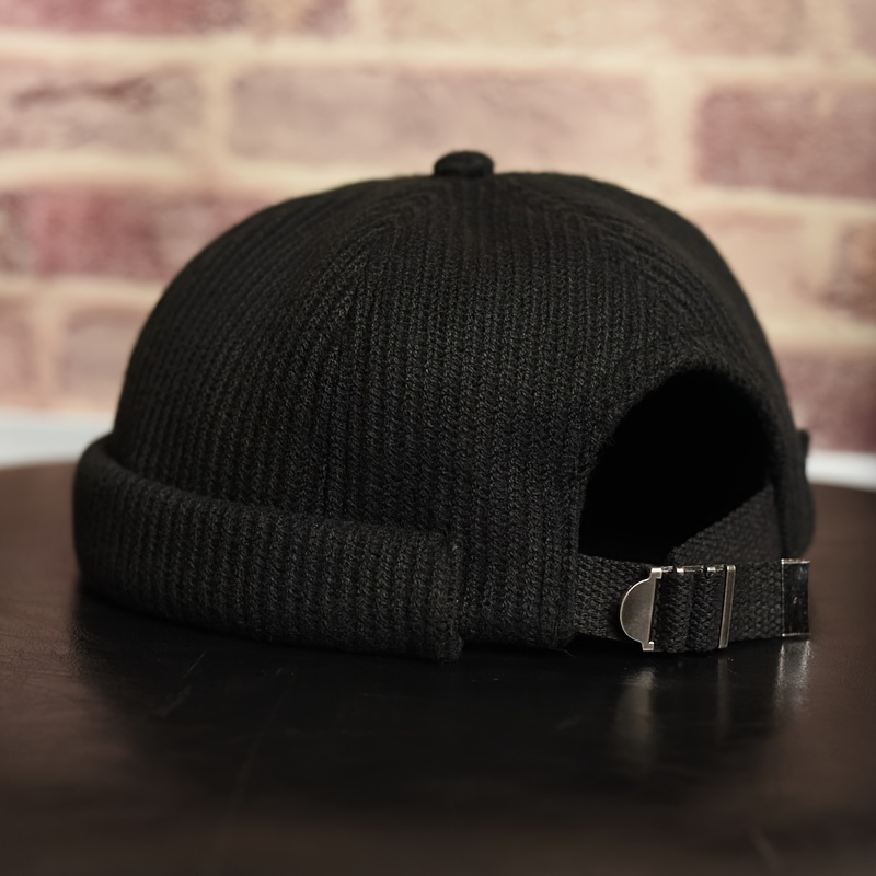 TEMU 1pc Warm Adjustable Knit Docker Winter  , Brimless Hats