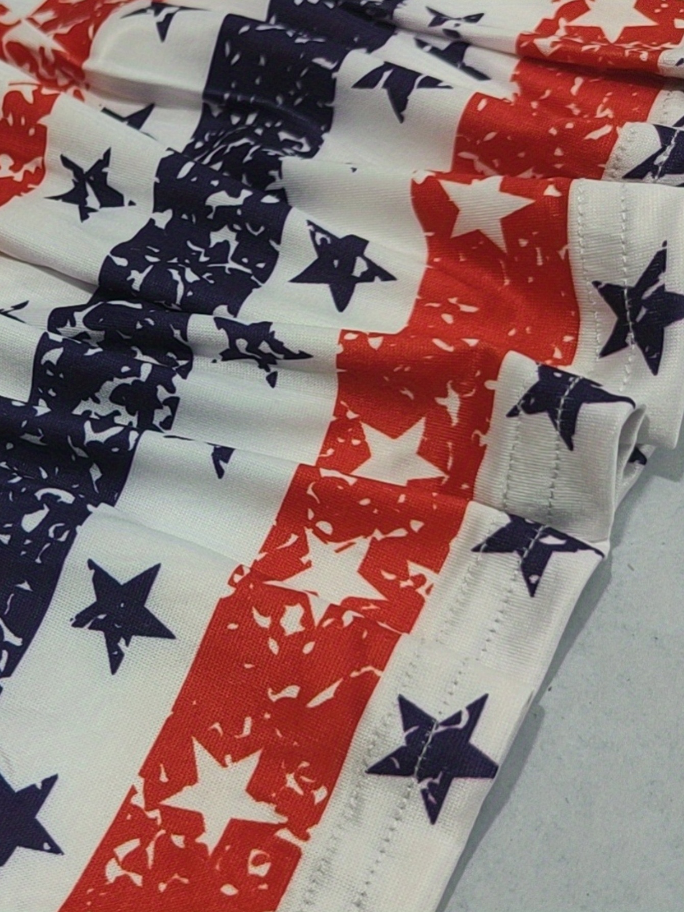 Star & Stripe Print Shirred Tube Top Bandeau Top for Summer