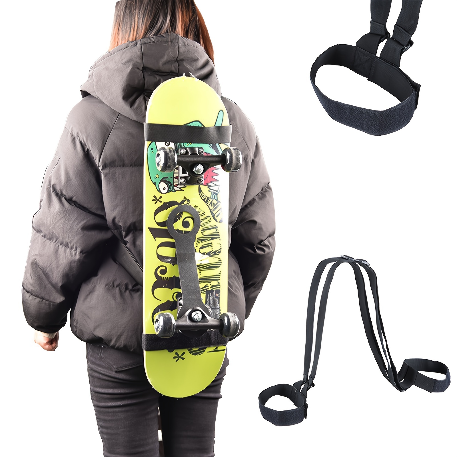 Adjustable Ski Carrier Straps and Backpack Belts with Kids Ski Pole Accessories