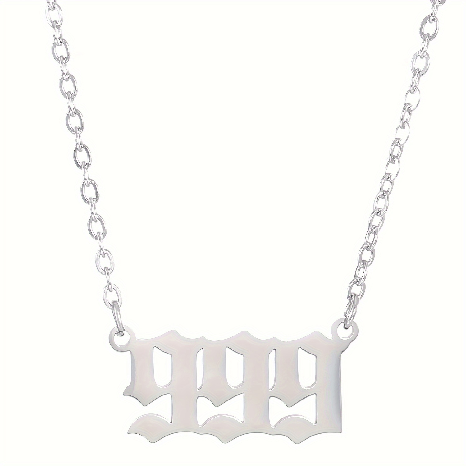 Personalized Stainless Steel 1-9 Number Pendant Necklace