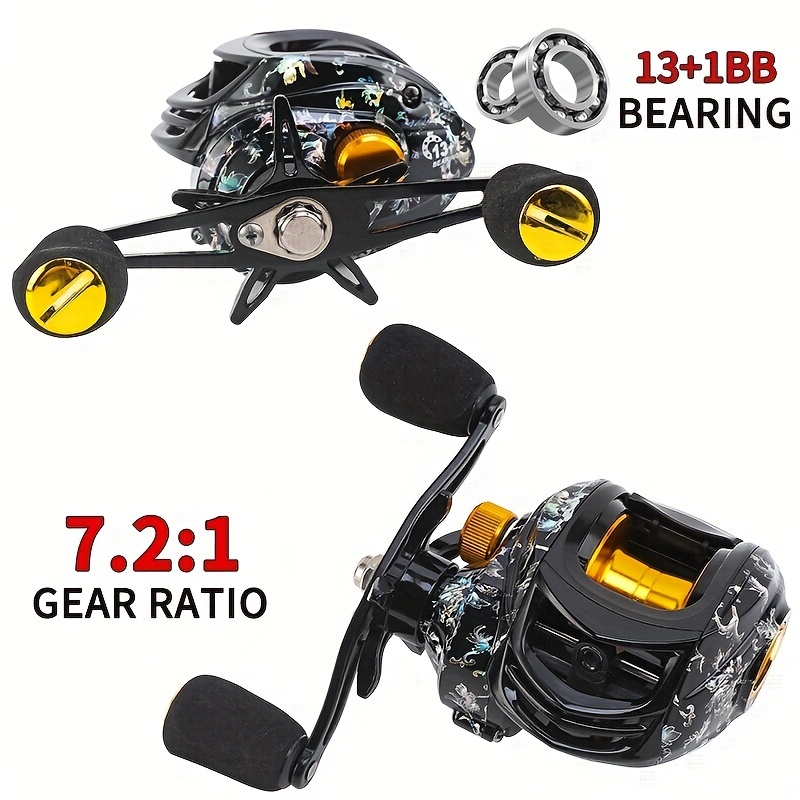 * VS 200 Series, 7.2:1 Gear Ratio, 18LB Max Drag, Baitcasting Reel For  Freshwater Saltwater, Fishing Tackles
