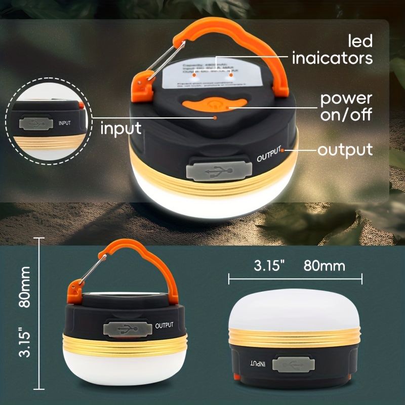 LED Camping Lantern, Rechargeable & Portable Tent Light, 300LM,3 Light Modes,1800mAh Power Bank,With Magnet Base,Electric Lantern Flashlight for