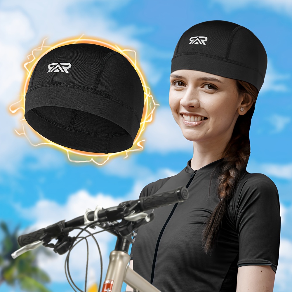 Männer Frauen Radfahren atmungsaktive Mesh Totenkopfkappe für Sonnenblende  schnell trocken Schweiß Wicking Kühlung Helm Liner UV für Schutz Mütze Hut  mit Krempe