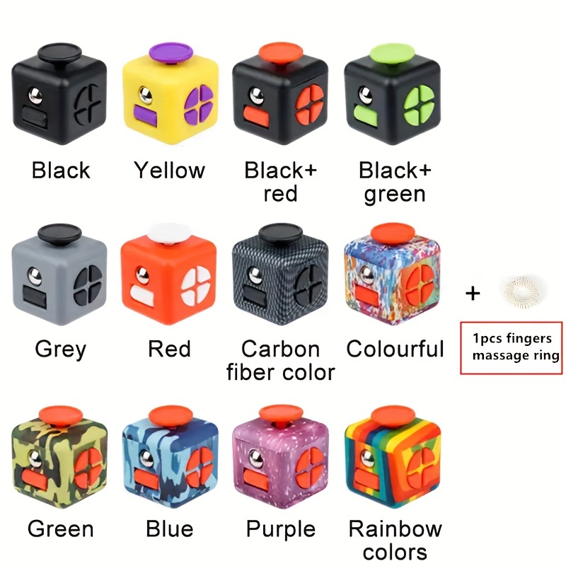  Sumind - Set de 4 juguetes sensoriales antiestrés pequeños,  incluye cubo de 12 lados, cubo infinito, juguete de control antiestrés,  anillo de descompresión, para adolescentes, adultos, alivia presión y  ansiedad
