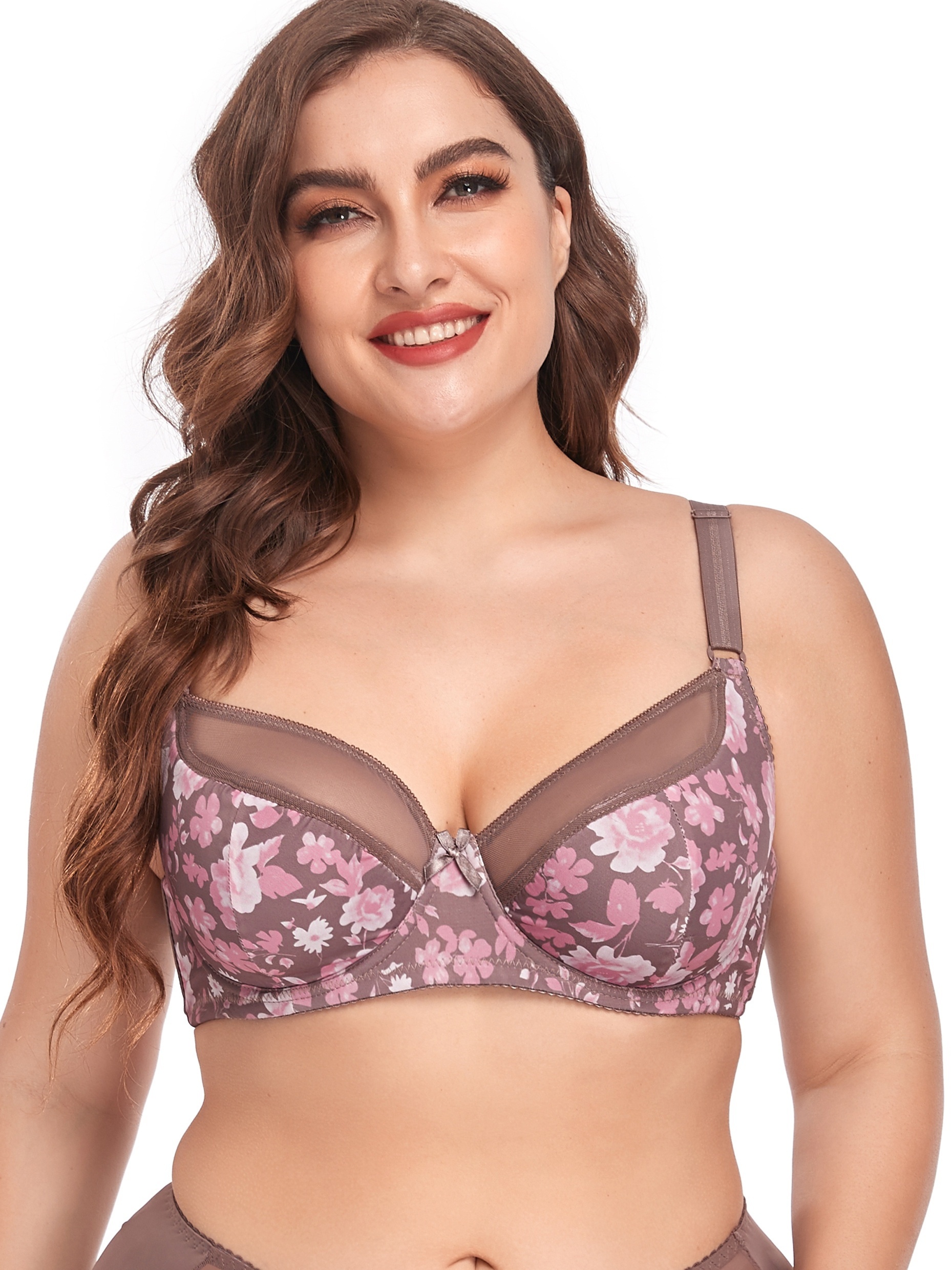  Womens Full Coverage Underwired Plus Size Floral