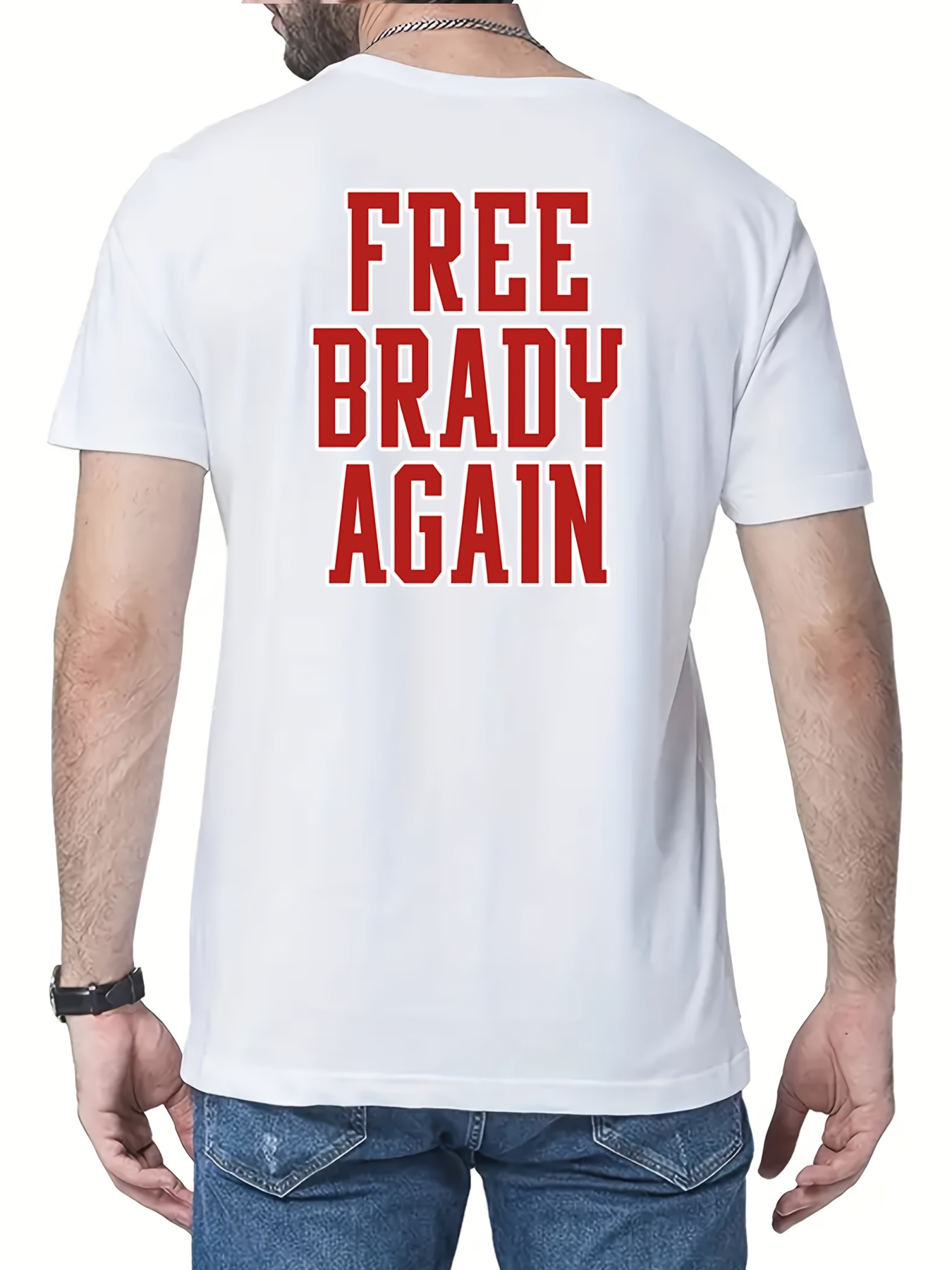 Free Brady Again Letter Graphic Print Mens Creative Top Casual Short Sleeve  Crew Neck T Shirt Mens Clothing For Summer Outdoor - Men's Clothing - Temu  Austria