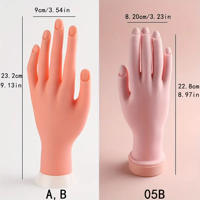 Practice Hand For Acrylic Nails Reusable Nail Practice Hands - Temu
