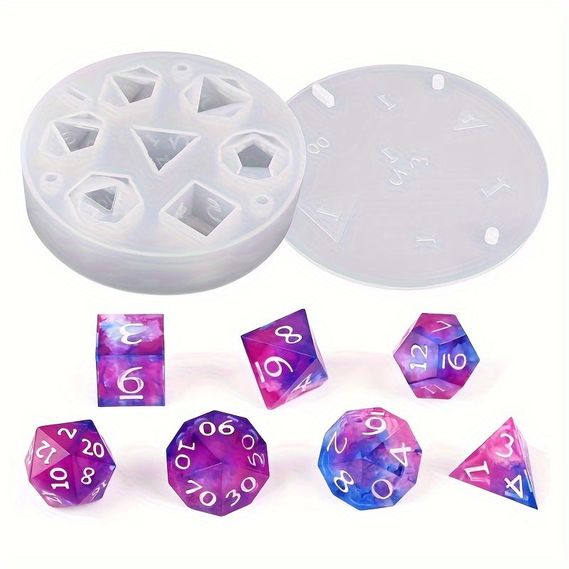 19 Styles Silicone Resin Casting Molds Resin Dice Molds - Temu