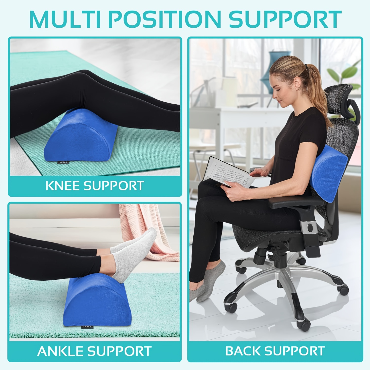 Multipurpose Leg Bolster Ergonomic Memory Foam Breathable Washable Footrest  Cushion for Dorm Bedroom Workplace Sleeping Study - AliExpress