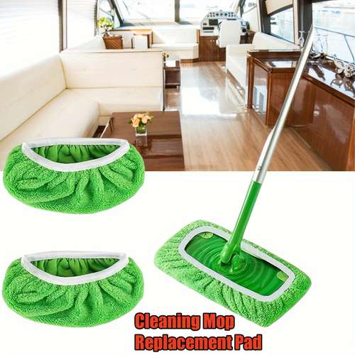 1pc/2pcs Microfiber Cleaning Mop Replacement Pad, Flat Floor Mop Cloth, Washable And Durable Replacement Mop Cloth, Wet And Dry Use, Easy To Clean, Cleaning Supplies
