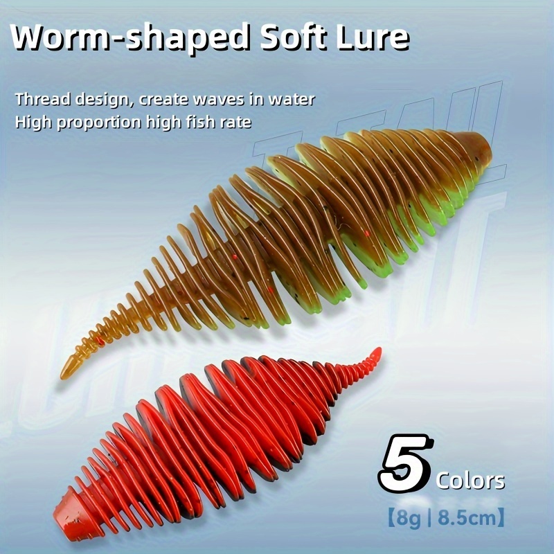 Worm shaped Soft Lure Bass Fishing Silicone Soft Bait - Temu