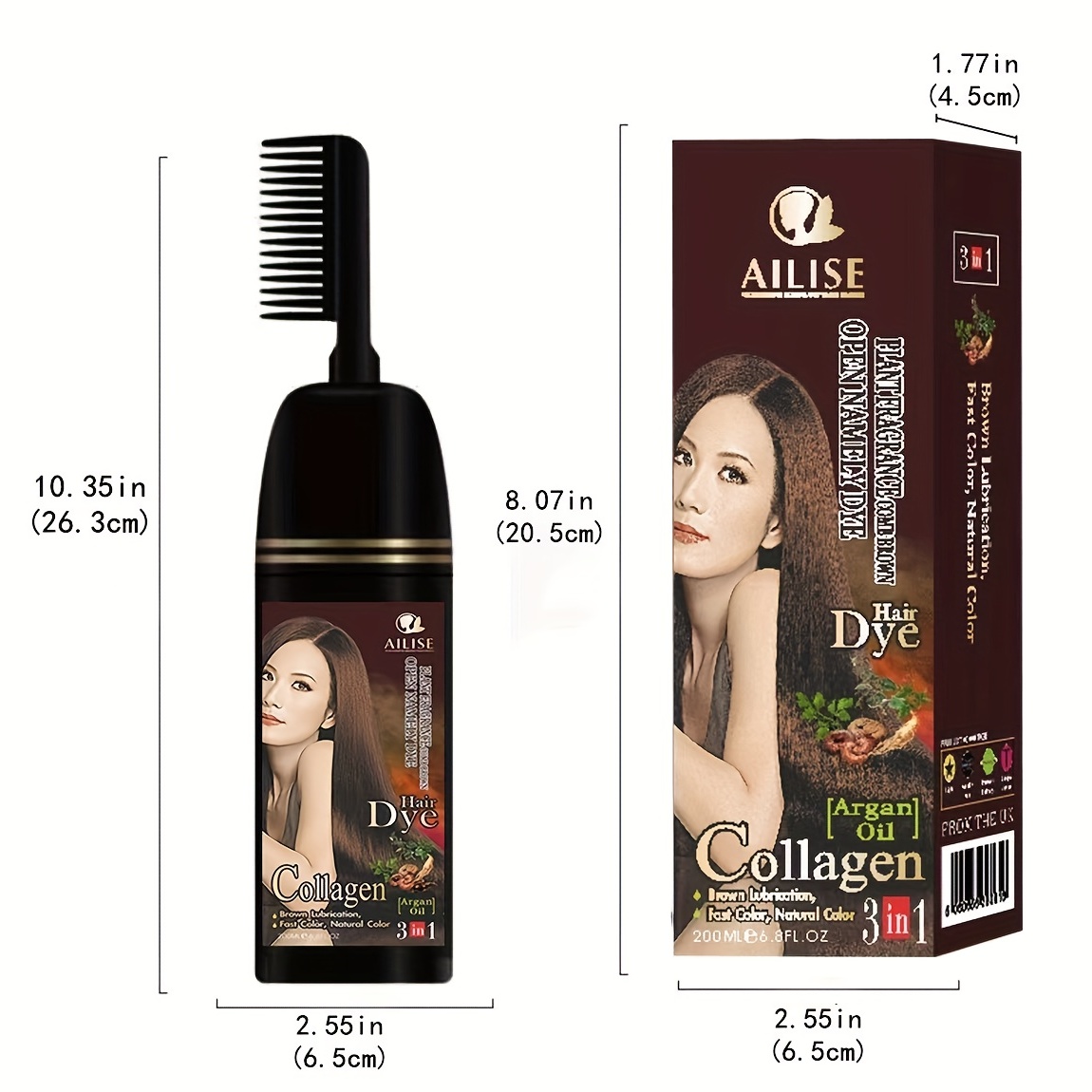 Hair Dye Shampoo With Comb Argan Oil Pure Plant Bubble Dyeing ...