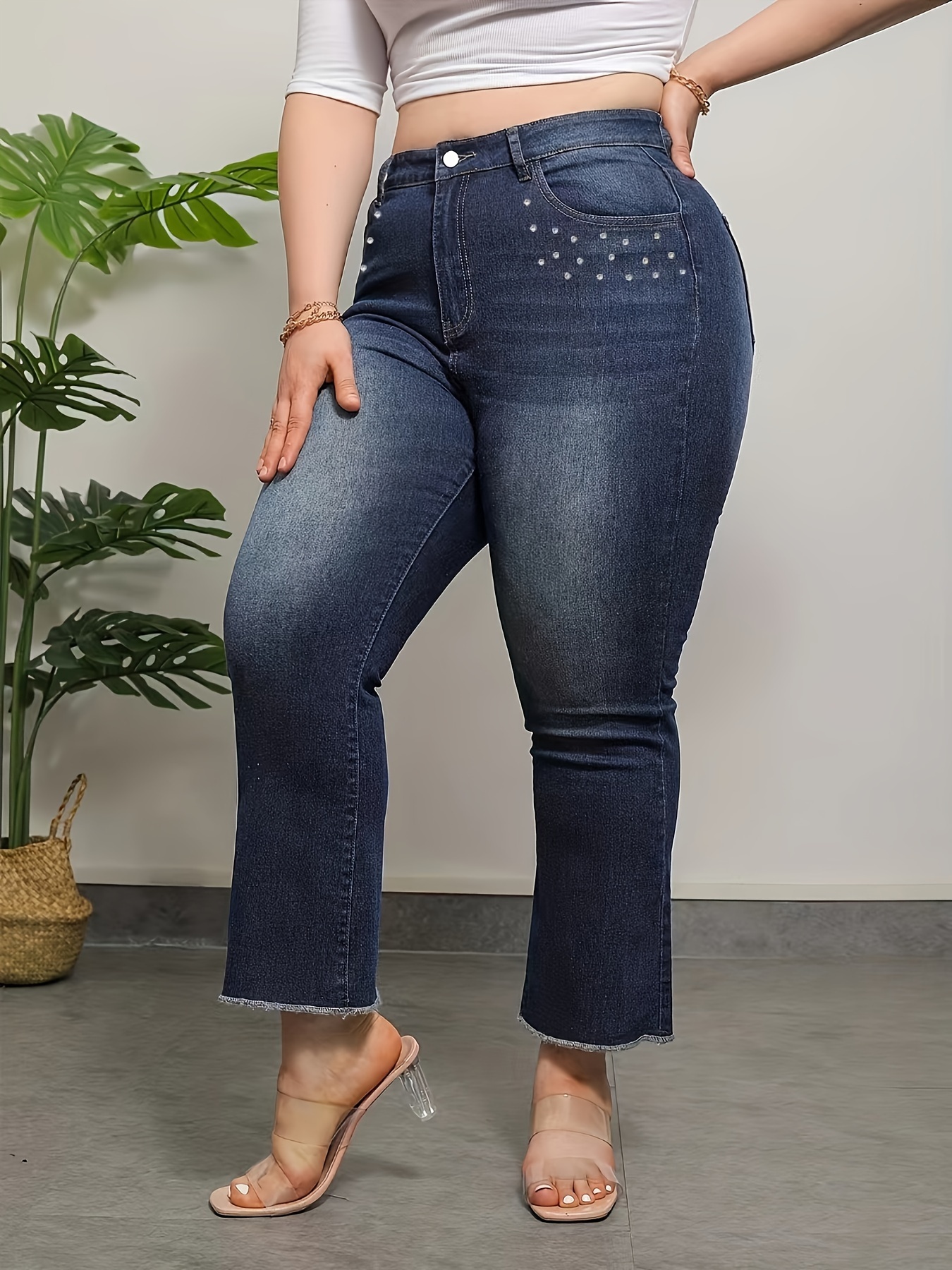 Flare Jeans Women Plus Size - Temu