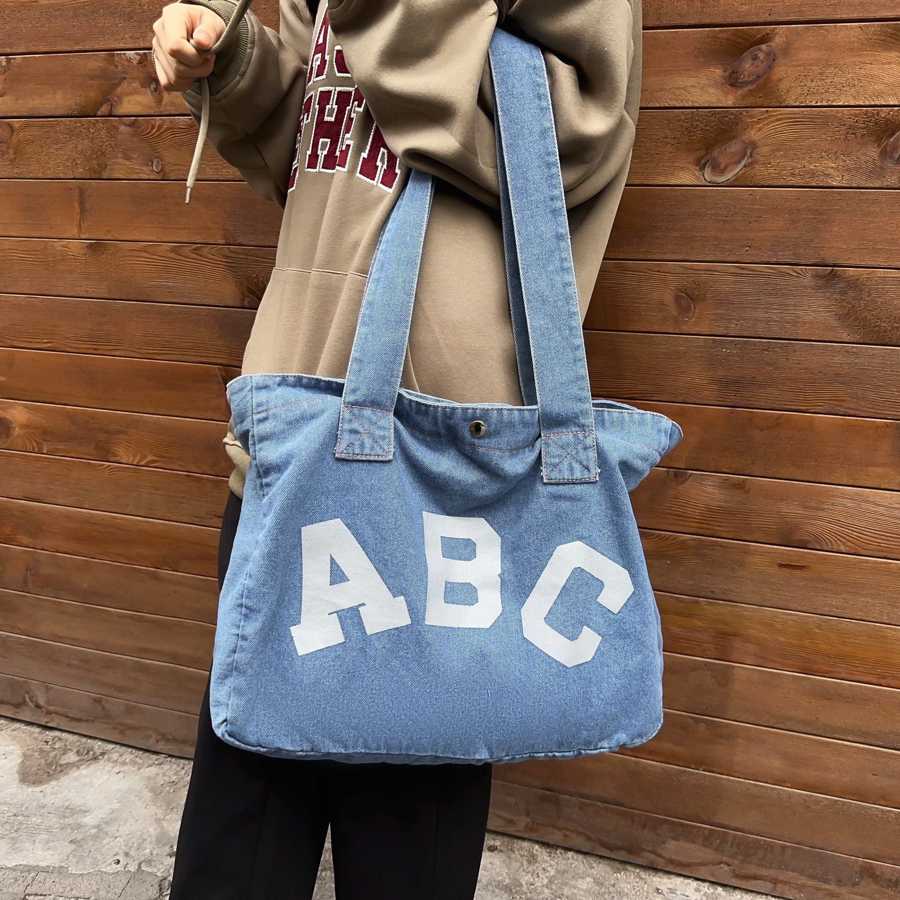 Minimalist Denim Tote Bag