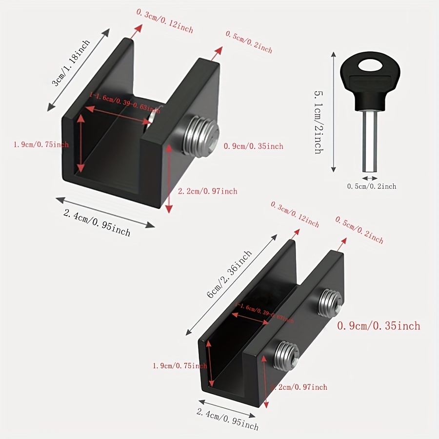 2pcs Set Window Locks Locator Adjustable Sliding Lock Stopper Clips Security Safety Locks For