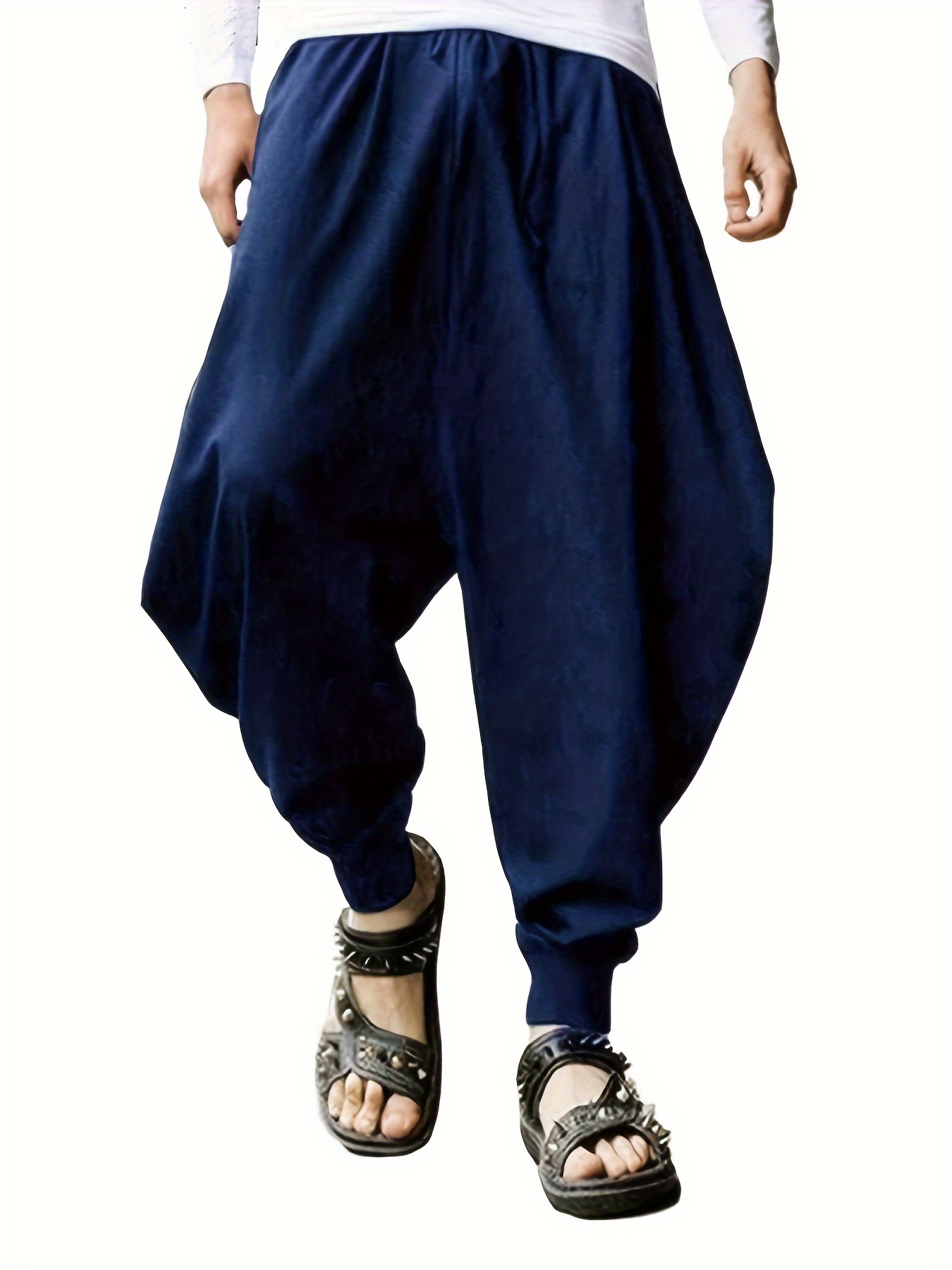  Pantalones Harem para hombre, estampado vintage, ropa