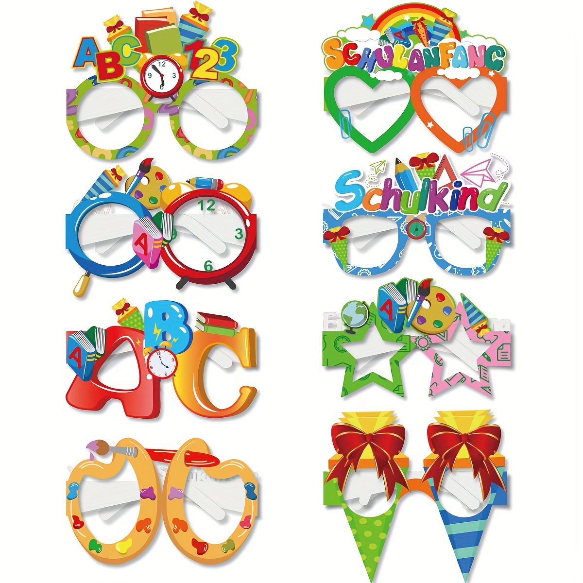 funny photo paper glasses school students party carnival Temu