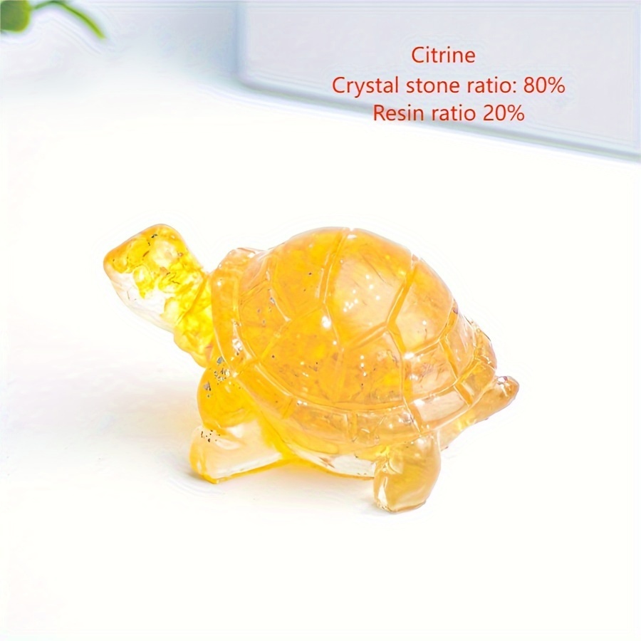 Natural Crystal Stone Crushed Stone Turtle Resin Crystal - Temu