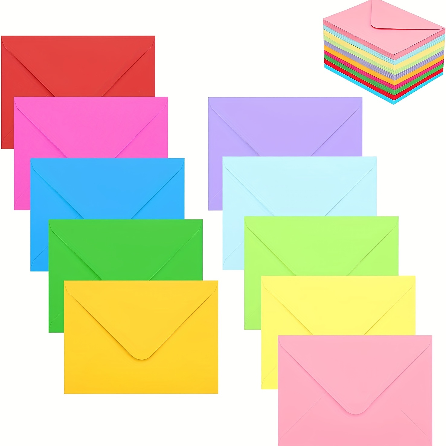 Assorted Multi Colors 25 Pack A7 Envelopes for 5 x 7 Greeting Cards Invitation Wedding Announcement from The Envelope Gallery