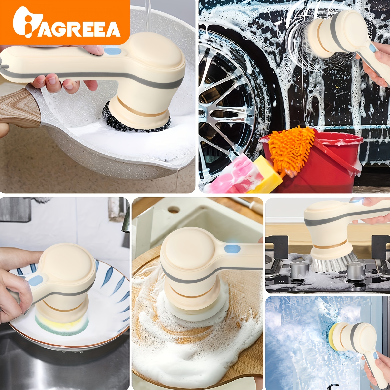 1pc Electric Spin Scrubber, Cordless Electric Cleaning Kitchenware