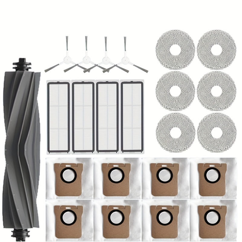 Brush Filter Mop Cloth Dust Bag Replacement Parts for Dreame D10 Plus RLS3D  Vacuum Attachments Replace Accessories (14 Pack)