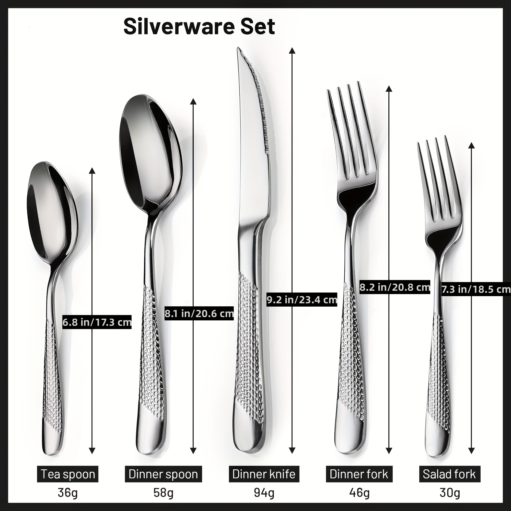 49-Piece Silverware Set with Flatware Drawer Organizer, Durable Stainless  Steel Cutlery Set for 8, Mirror Polished Kitchen Utensils Tableware Service